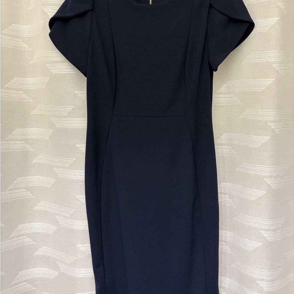 Calvin Klein Navy Midi Sheath Dress